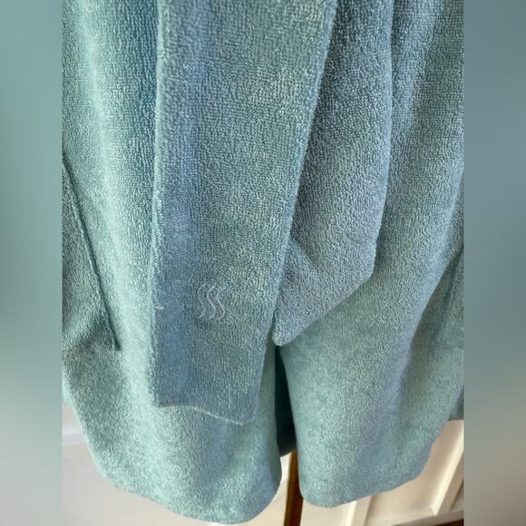 NWT Andie Swim Terry Button-Up Short Romper Cablu Blue Swim Cover Size Small - Picture 4 of 9